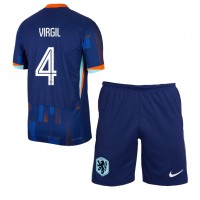 Camisa de time de futebol Holanda Virgil van Dijk #4 Replicas 2º Equipamento Infantil Europeu 2024 Manga Curta (+ Calças curtas)